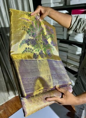 Bridal wear pure kanchipattu tissue