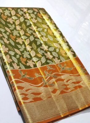 Bridal wear pure kanchipattu tissue