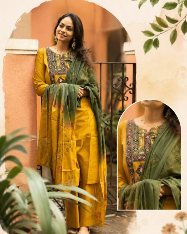 Cotton kurta with traditional Indian wear