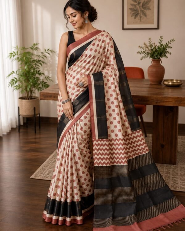 Exclusive pure handloom tussre saree 