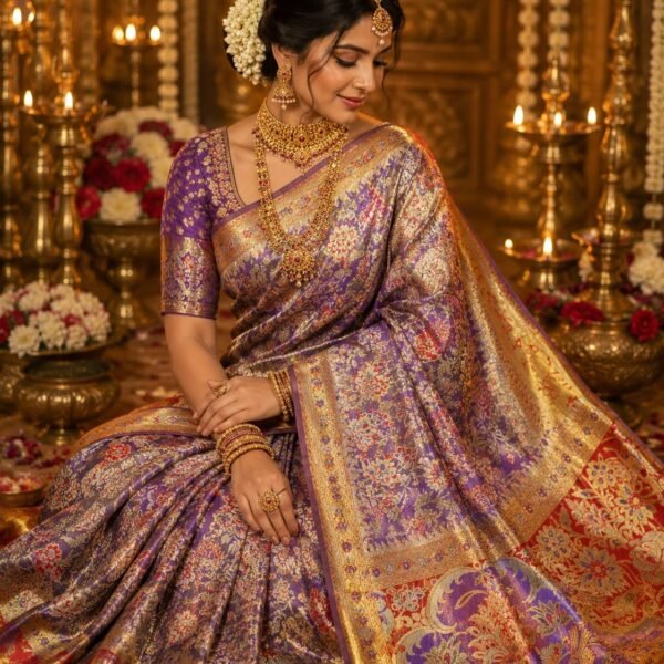 Floral Meenakari brocade designs 