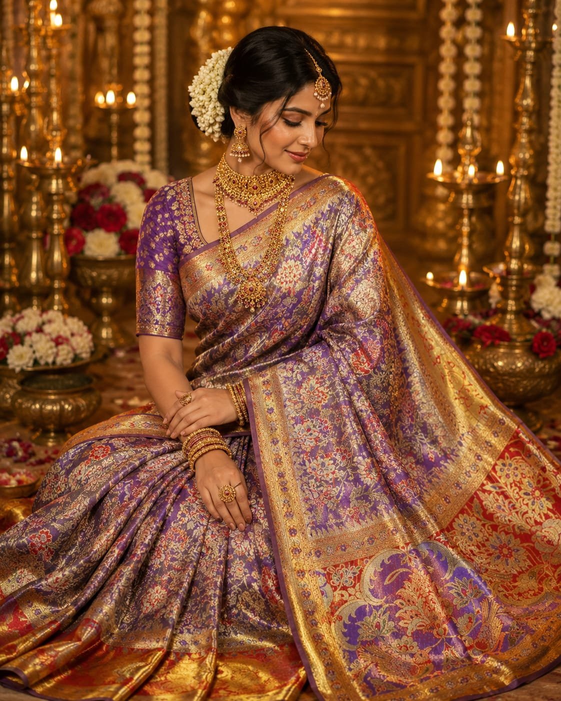 Floral Meenakari brocade designs 