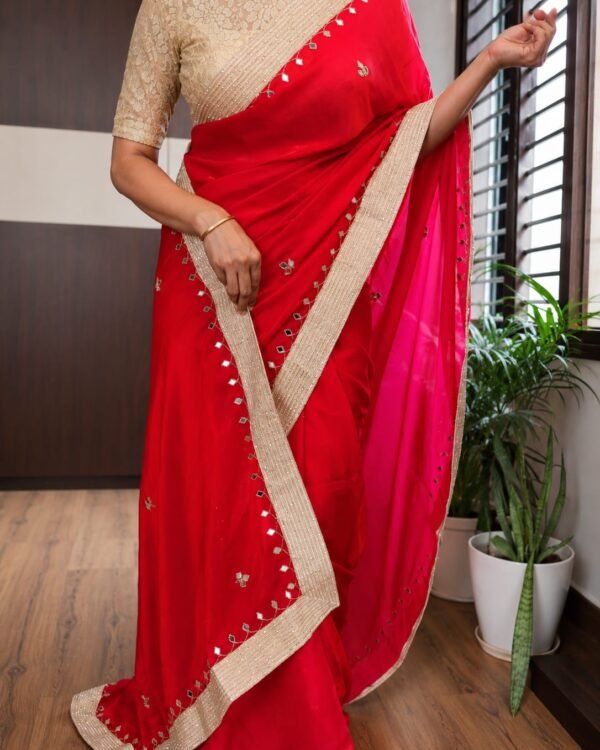 Floral Grace in Pure Crepe Silk Saree