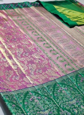 Pretty collection of pure Kanchipuram tissue