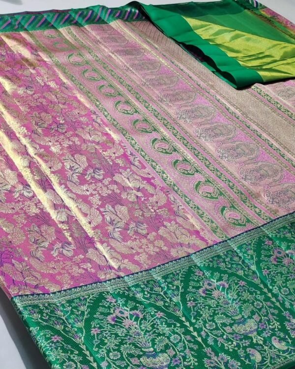 Pretty collection of pure Kanchipuram tissue