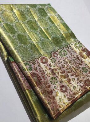 Pure Kanchipuram Tissue Meenakari Bridal Wear