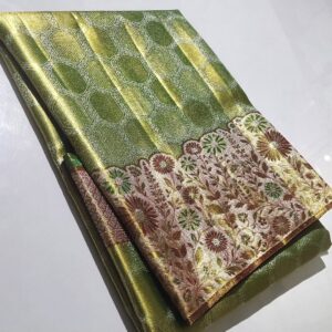 Pure Kanchipuram Tissue Meenakari Bridal Wear