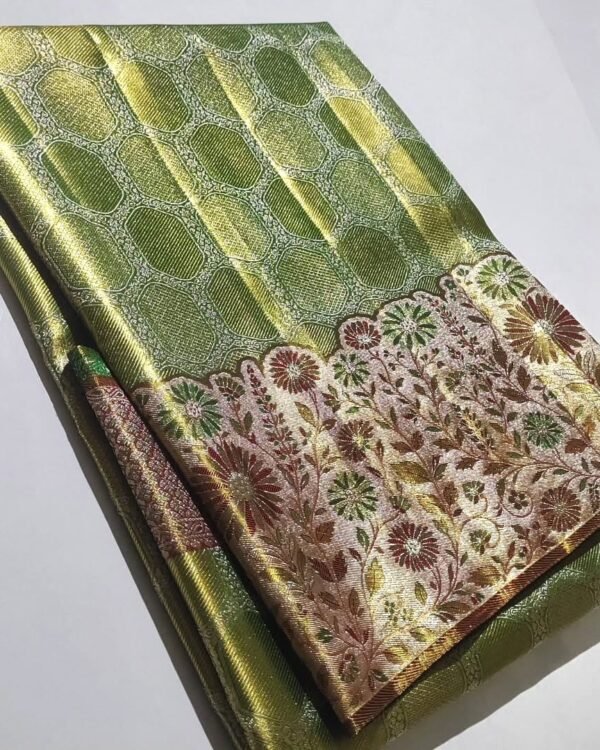 Pure Kanchipuram Tissue Meenakari Bridal Wear