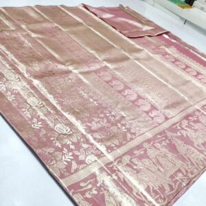 Pure Kanchipuram Tissue Pallaki Floral Brocade