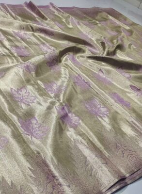 Pure Kanchipuram tissue floral Meena brocade