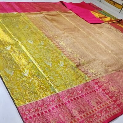Pure kanchipattu tissue edge to edge 1g brocade Best Kanchipuram Tissue Sarees for Brides 2026