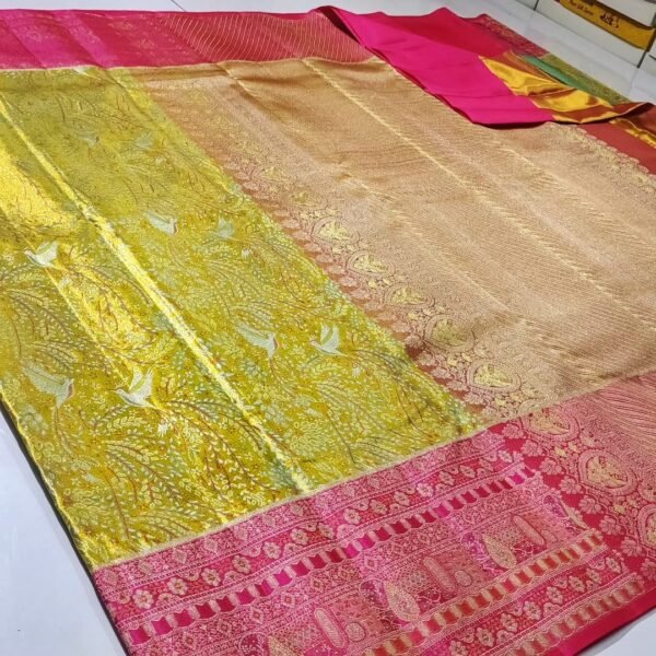 Pure kanchipattu tissue edge to edge 1g brocade Best Kanchipuram Tissue Sarees for Brides 2026