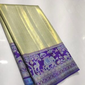 Pure kanchipattu tissue edge to edge Meenakari