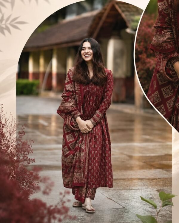 Ajrakh Print Kurti Set