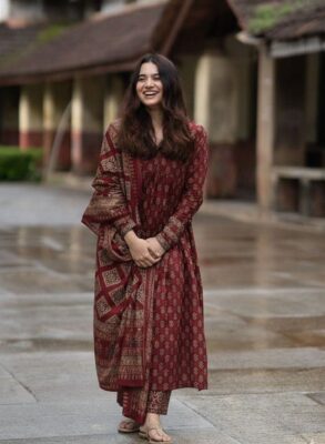 Ajrakh Print Kurti Set