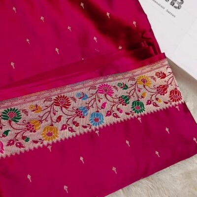 Banarasi Handloom Mashru Silk Saree Paithani Border