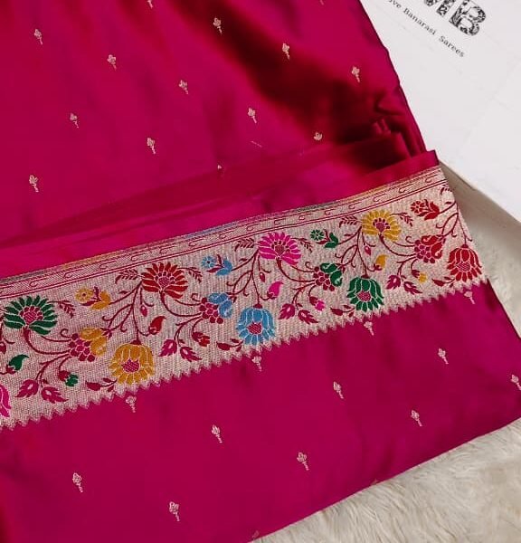 Banarasi Handloom Mashru Silk Saree Paithani Border