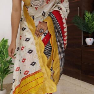 Beautiful Ikkat weaving on pure Munga silk sarees
