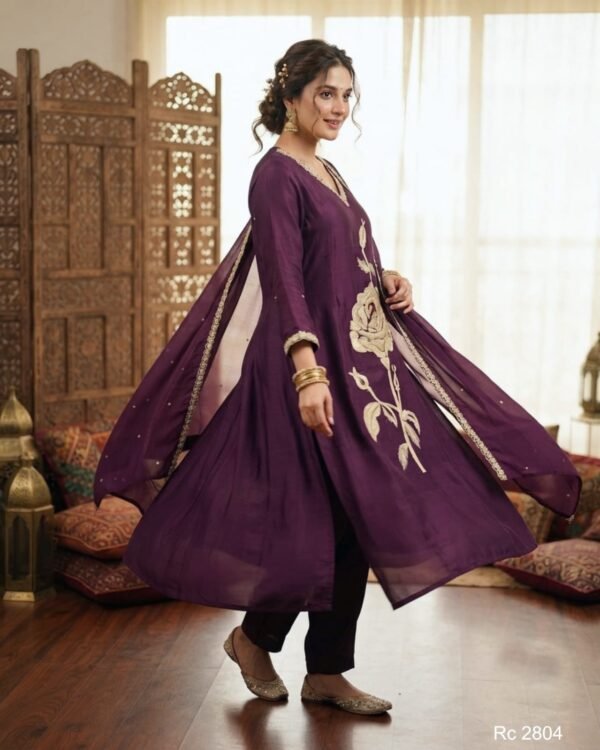 Beautiful cotton designer kurta with heavy embroidery