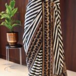 Black and White striped Pure Munga Silk SareeWhatsApp Image 2026 03 13 at 7.04.32 PM