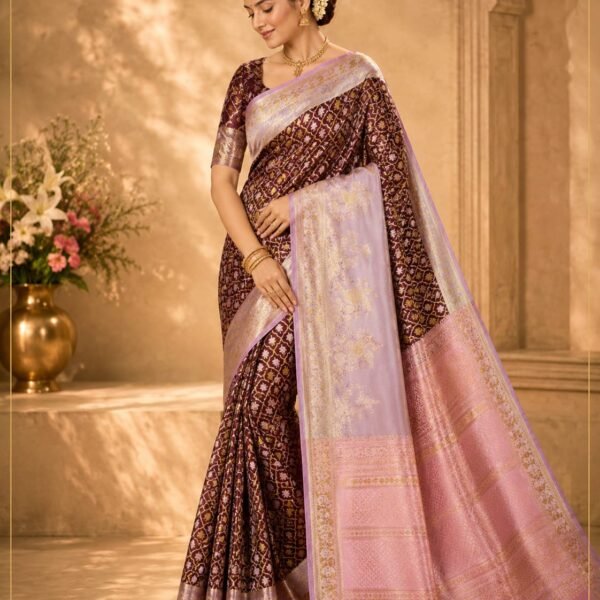 Bridal collection saree pure kanchipattu resham warp