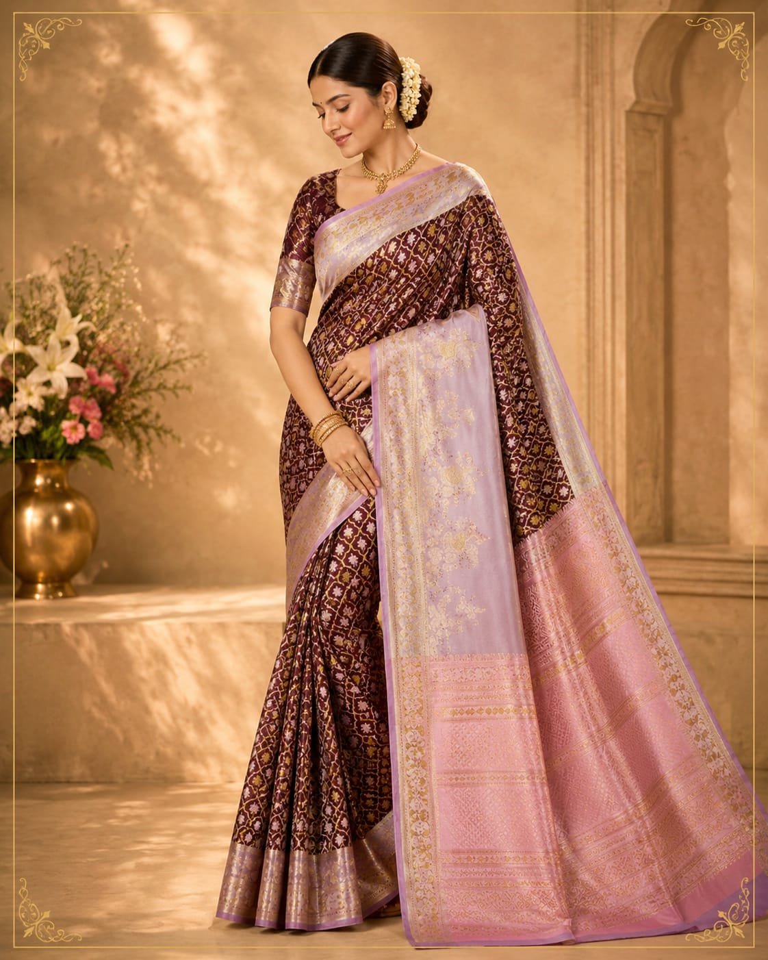 Bridal collection saree pure kanchipattu resham warp