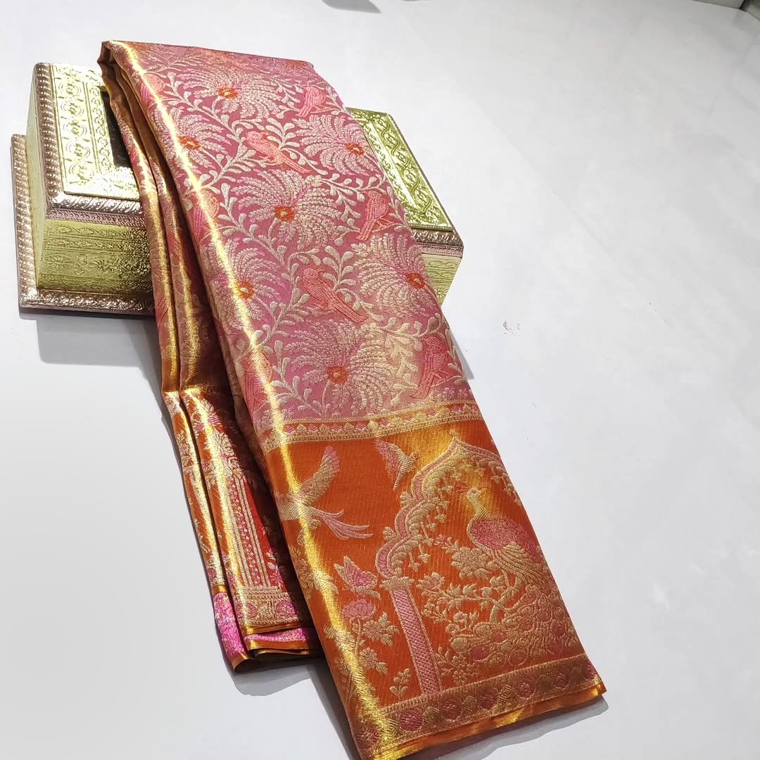 Bridal collection saree pure kanchipattu resham warp