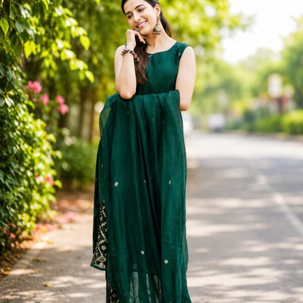 Jamdani Suits Green Set