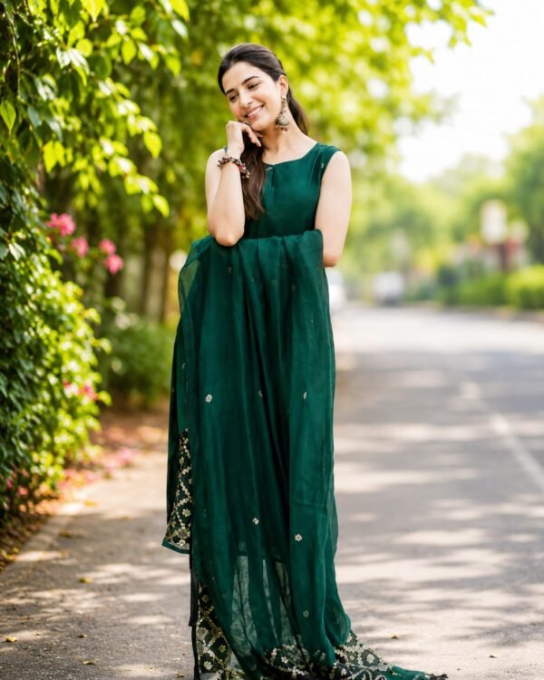Jamdani Suits Green Set