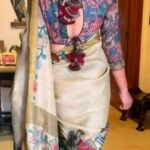 Kalamkari zari border handloom tussar saree