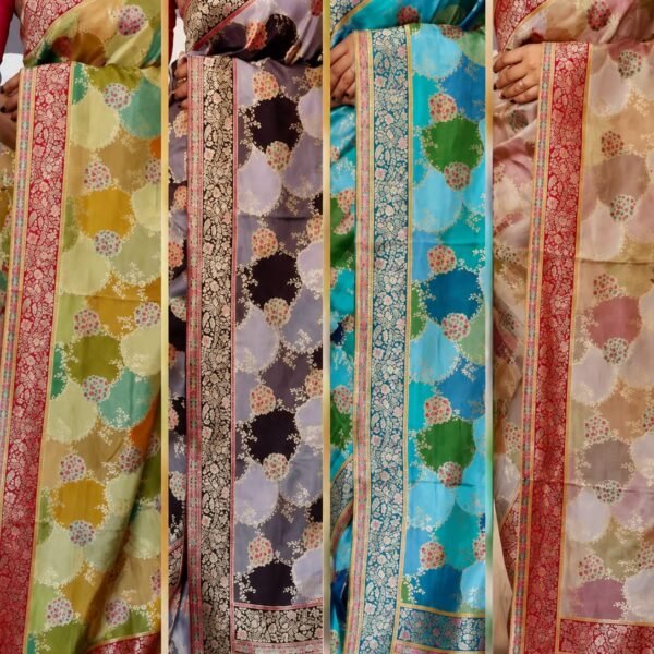 Kashmiri Kani weaving on pure munga silk saree
