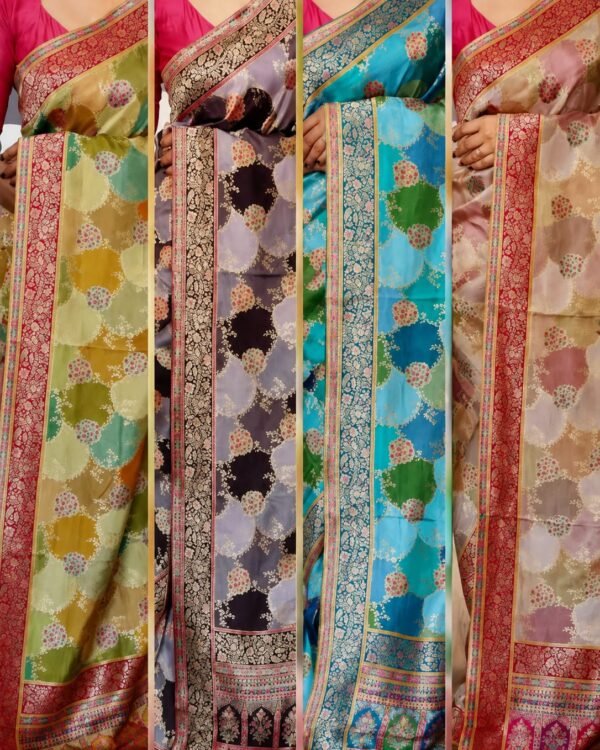 Kashmiri Kani weaving on pure munga silk saree