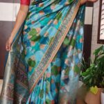 Kashmiri Kani weaving on pure munga silk saree