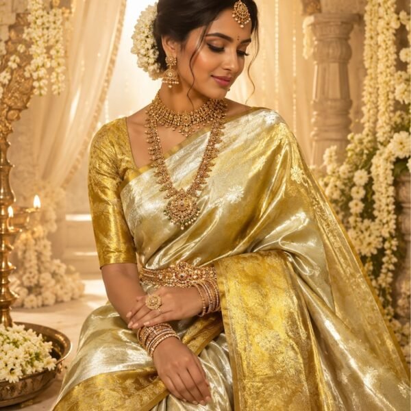 Meenakari border with all over butties designs