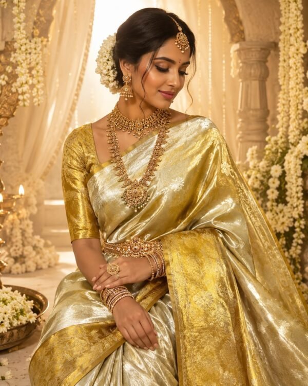Meenakari border with all over butties designs