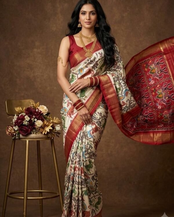 New Ikkat pure silk saree