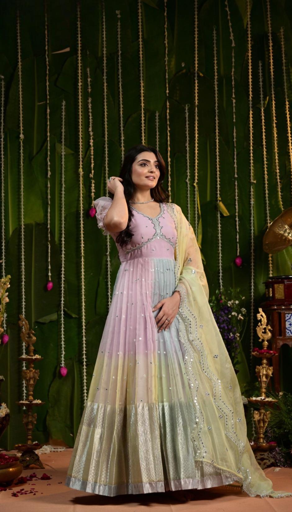 Organza Pattu Gown for Elegant Occasions