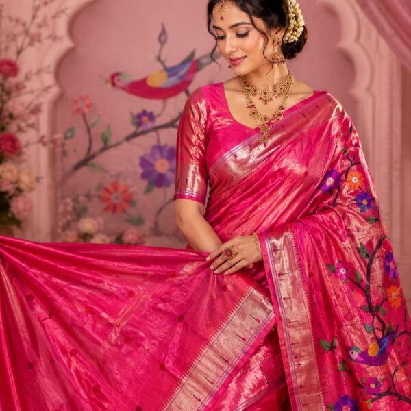 Paithani Designer Single Munia Brocade Parrot Pallu