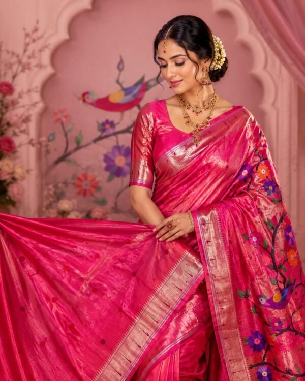 Paithani Designer Single Munia Brocade Parrot Pallu