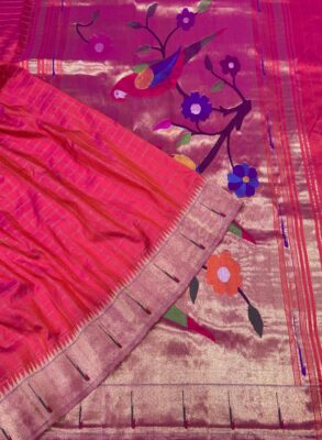 Paithani Designer Single Munia Brocade Parrot Pallu