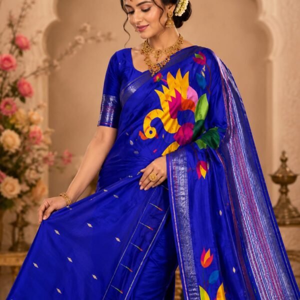 Paithani Pure Silk Single Munia Self Border