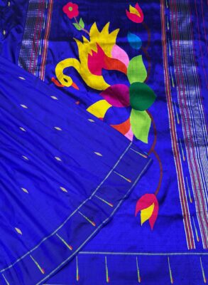 Paithani Pure Silk Single Munia Self Border