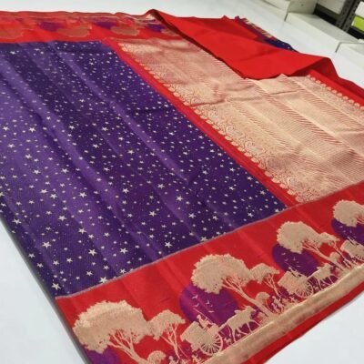 Premium quality pure kanchipattu resham warp