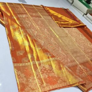 Pretty Meena works pure Kanchipuram tissue