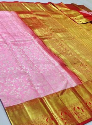 Pure Kanchipuram kuttu resham Meena brocade 