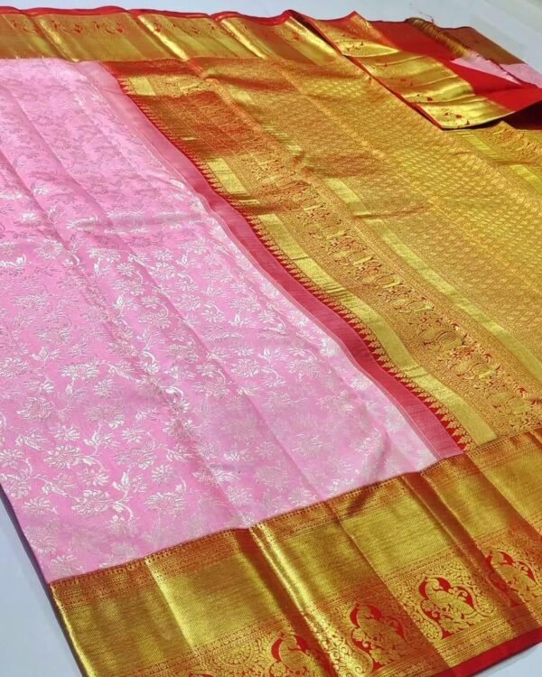 Pure Kanchipuram kuttu resham Meena brocade 