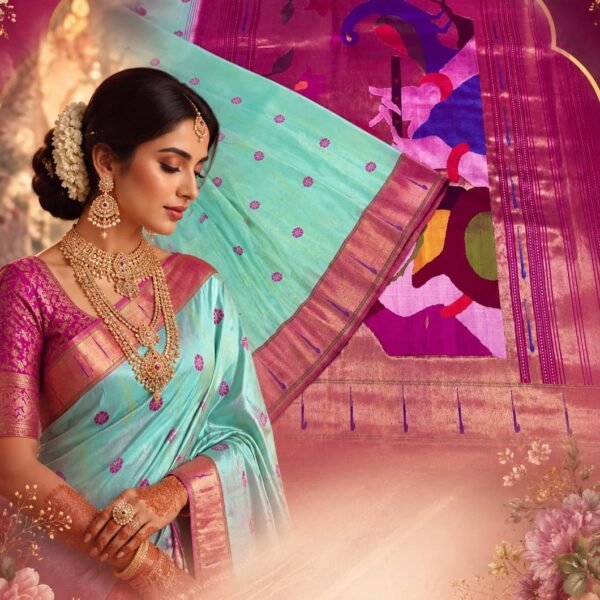 Pure Paithani Silk Single Munia Border