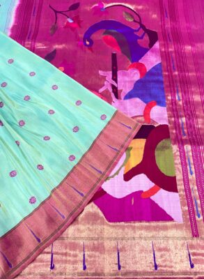 Pure Paithani Silk Single Munia Border