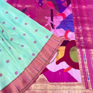 Pure Paithani Silk Single Munia Border