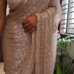 Party Wear Saree Collections – Eflina 16 Pure and elegant chinon silk sarees with full handwork